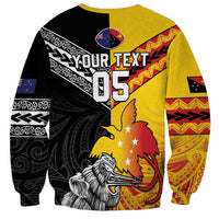 New Zealand And Papua New Guinea Rugby Custom Sweatshirt Maori Kiwi With Bird of Paradise