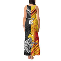 New Zealand And Papua New Guinea Rugby Custom Tank Maxi Dress Maori Kiwi With Bird of Paradise