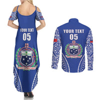 Fetu Samoa Rugby Custom Couples Matching Summer Maxi Dress and Long Sleeve Button Shirt Go Champions