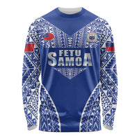 Fetu Samoa Rugby Custom Long Sleeve Shirt Go Champions LT05 Unisex Blue - Polynesian Pride