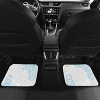 Blue Polynesian Tribal Turtle Floral Pattern Car Mats