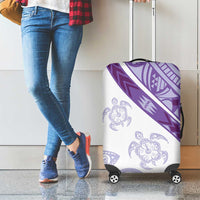 Purple Polynesian Tribal Turtle Floral Pattern Luggage Cover
