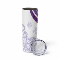 Purple Polynesian Tribal Turtle Floral Pattern Skinny Tumbler