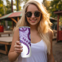 Purple Polynesian Tribal Turtle Floral Pattern Skinny Tumbler