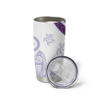 Purple Polynesian Tribal Turtle Floral Pattern Tumbler Cup