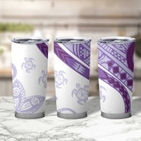 Purple Polynesian Tribal Turtle Floral Pattern Tumbler Cup