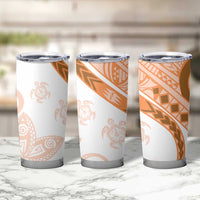 Orange Polynesian Tribal Turtle Floral Pattern Tumbler Cup
