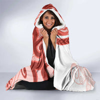Coral Red Polynesian Tribal Turtle Floral Pattern Hooded Blanket LT05 - Polynesian Pride