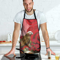 New Zealand Parrot Kaka Apron Maori Koru With Pohutukawa Flowers - Polynesian Pride
