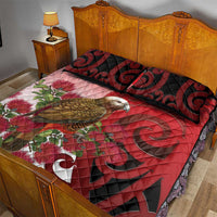 New Zealand Parrot Kaka Quilt Bed Set Maori Koru With Pohutukawa Flowers LT05 - Polynesian Pride