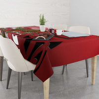 New Zealand Parrot Kaka Tablecloth Maori Koru With Pohutukawa Flowers - Polynesian Pride