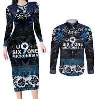 Micronesia FSM 691 Couples Matching Long Sleeve Bodycon Dress and Long Sleeve Button Shirt Respect Culture