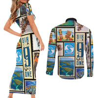 FSM Micronesia Culture Couples Matching Short Sleeve Bodycon Dress and Long Sleeve Button Shirt