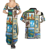 FSM Micronesia Culture Couples Matching Summer Maxi Dress and Hawaiian Shirt