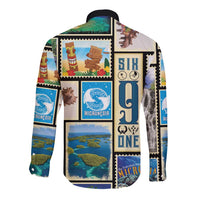 FSM Micronesia Culture Long Sleeve Button Shirt LT05 - Polynesian Pride
