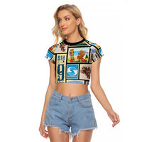 FSM Micronesia Culture Raglan Cropped T Shirt LT05 Female Colorful - Polynesian Pride