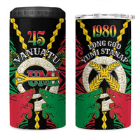 Vanuatu 46th Independence Day 4 in 1 Can Cooler Tumbler Long God Yumi Stanap Wild Boar LT05 One Size: 16 oz Black - Polynesian Pride