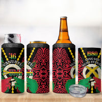 Vanuatu 46th Independence Day 4 in 1 Can Cooler Tumbler Long God Yumi Stanap Wild Boar LT05 - Polynesian Pride