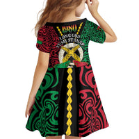 Vanuatu 45th Independence Day Family Matching Off The Shoulder Long Sleeve Dress and Hawaiian Shirt Long God Yumi Stanap Wild Boar LT05