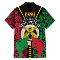 Vanuatu 46th Independence Day Family Matching Off Shoulder Maxi Dress and Hawaiian Shirt Long God Yumi Stanap Wild Boar LT05 - Polynesian Pride