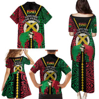 Vanuatu 46th Independence Day Family Matching Puletasi and Hawaiian Shirt Long God Yumi Stanap Wild Boar LT05 - Polynesian Pride