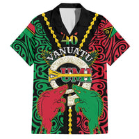 Vanuatu 46th Independence Day Hawaiian Shirt Long God Yumi Stanap Wild Boar LT05 Black - Polynesian Pride
