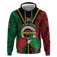 Vanuatu 46th Independence Day Hoodie Long God Yumi Stanap Wild Boar LT05 Pullover Hoodie Black - Polynesian Pride