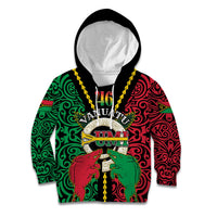 Vanuatu 46th Independence Day Kid Hoodie Long God Yumi Stanap Wild Boar LT05 Hoodie Black - Polynesian Pride