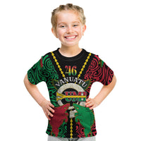 Vanuatu 46th Independence Day Kid T Shirt Long God Yumi Stanap Wild Boar LT05 Black - Polynesian Pride