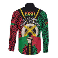 Vanuatu 46th Independence Day Long Sleeve Button Shirt Long God Yumi Stanap Wild Boar LT05 - Polynesian Pride