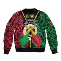 Vanuatu 46th Independence Day Sleeve Zip Bomber Jacket Long God Yumi Stanap Wild Boar LT05 - Polynesian Pride