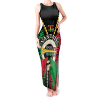 Vanuatu 46th Independence Day Tank Maxi Dress Long God Yumi Stanap Wild Boar LT05 Women Black - Polynesian Pride