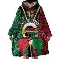 Vanuatu 45th Independence Day Wearable Blanket Hoodie Long God Yumi Stanap Wild Boar LT05