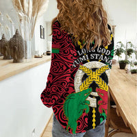 Vanuatu 46th Independence Day Women Casual Shirt Long God Yumi Stanap Wild Boar LT05 - Polynesian Pride