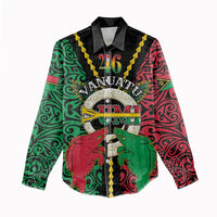 Vanuatu 46th Independence Day Women Casual Shirt Long God Yumi Stanap Wild Boar LT05 - Polynesian Pride