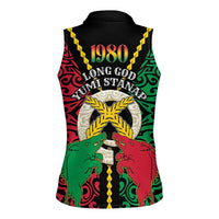 Vanuatu 46th Independence Day Women Sleeveless Polo Shirt Long God Yumi Stanap Wild Boar LT05 - Polynesian Pride