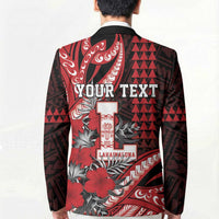 Personalized Hawaii Lahainaluna High School Blazer Tribal Tattoo With Hibiscus Flowers