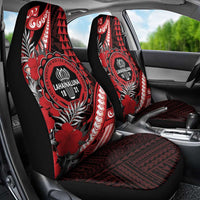 Hawaii Lahainaluna High School Car Seat Cover Tribal Tattoo With Hibiscus Flowers