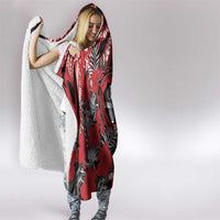 Hawaii Lahainaluna High School Hooded Blanket Tribal Tattoo With Hibiscus Flowers