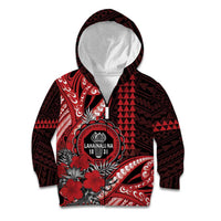 Personalized Hawaii Lahainaluna High School Kid Hoodie Tribal Tattoo With Hibiscus Flowers