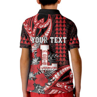 Personalized Hawaii Lahainaluna High School Kid Polo Shirt Tribal Tattoo With Hibiscus Flowers