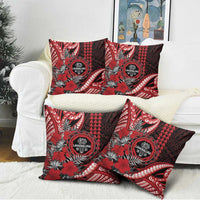 Hawaii Lahainaluna High School Pillow Cover Tribal Tattoo With Hibiscus Flowers LT05 - Polynesian Pride