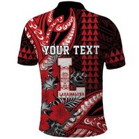Personalized Hawaii Lahainaluna High School Polo Shirt Tribal Tattoo With Hibiscus Flowers