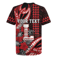 Personalized Hawaii Lahainaluna High School Rugby Jersey Tribal Tattoo With Hibiscus Flowers LT05 - Polynesian Pride