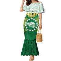 Personalised Cook Islands Ra o te Ui Ariki Mermaid Dress Polynesian Pattern LT05 Women Green - Polynesian Pride
