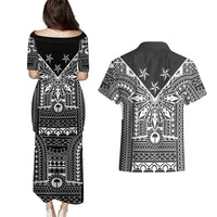 Black Philippines Sun Star Couples Matching Puletasi and Hawaiian Shirt Igorot Tribal Inspiration