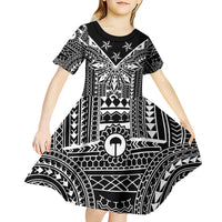 Black Philippines Sun Star Kid Short Sleeve Dress Igorot Tribal Inspiration LT05 - Polynesian Pride
