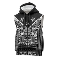 Black Philippines Sun Star Sleeveless Zip Hoodie Igorot Tribal Inspiration