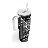 Black Philippines Sun Star Tumbler With Handle Igorot Tribal Inspiration