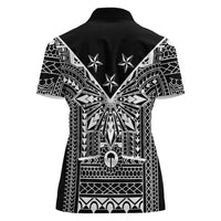 Black Philippines Sun Star Women Polo Shirt Igorot Tribal Inspiration